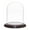 Dark Mahogany Veneer Base, variant on Plymor 4" x 5.25" Glass Display Dome Cloche (Walnut Veneer Base)