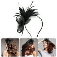 thumbnail image 2 of Mesh Feathered Hairhoop Evening Dress Headband 1920s Masquerades Hair Decoration, 2 of 9