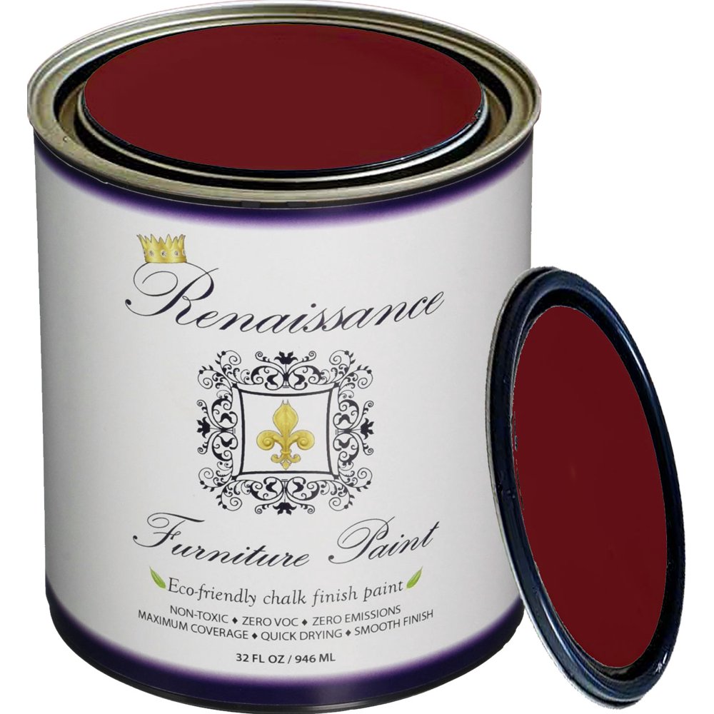Renaissance Chalk Finish Paint Burgundy Quart (32oz) Chalk