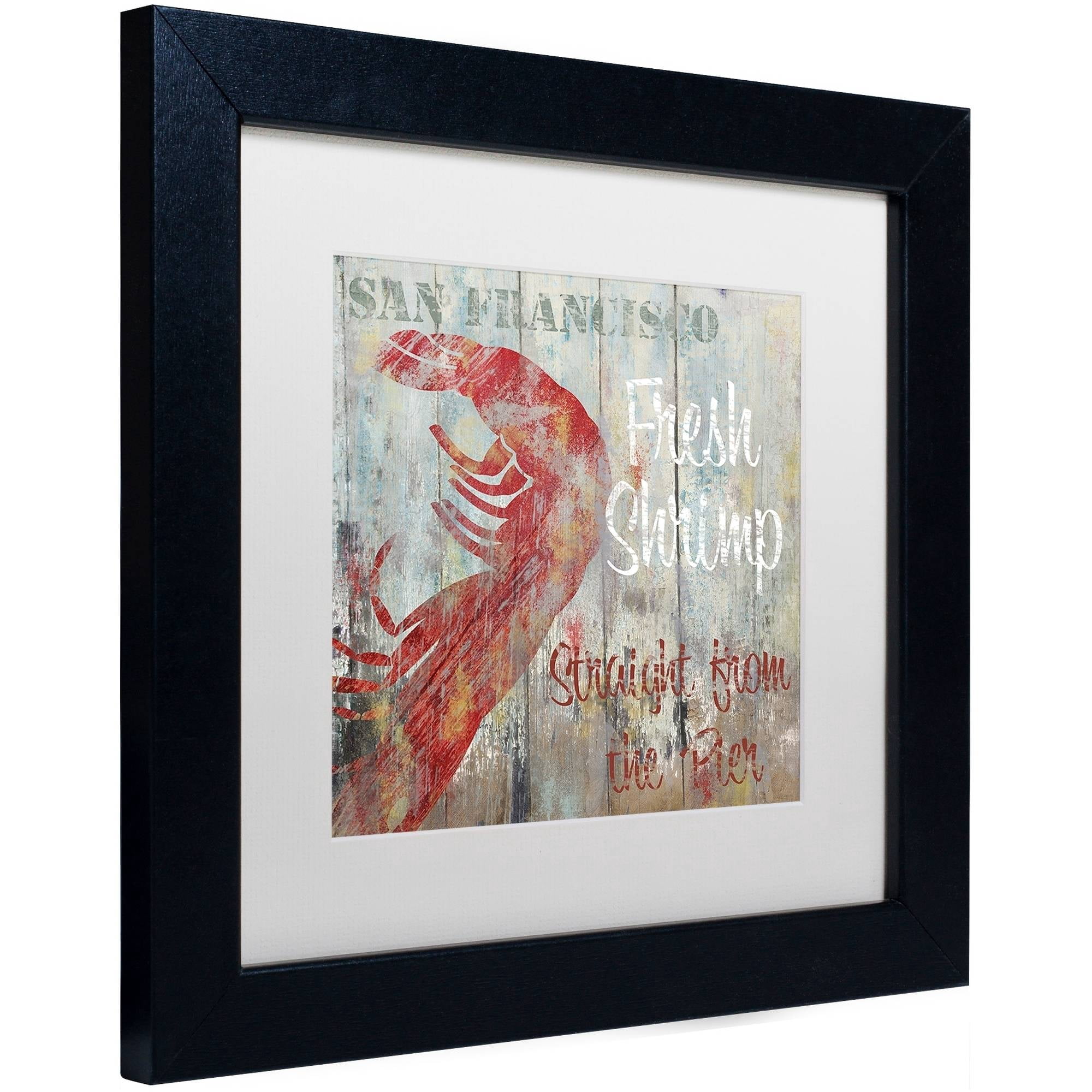 Trademark Fine Art "Restaurant Seafood I" Canvas Art by Color Bakery White Matte, Black Frame
