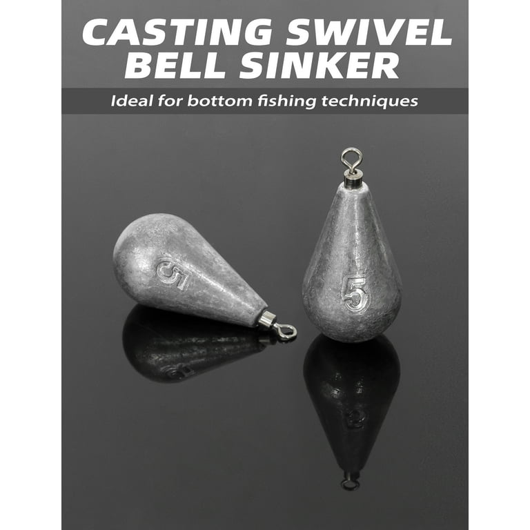 BLUEWING Casting Swivel Bell Sinkers Fishing Weights Sinkers