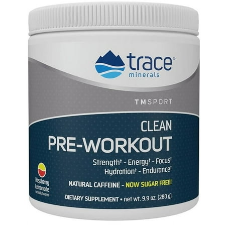 Trace Minerals | TMSPORT Series Pre Workout Supplement | Energy and Strength Booster | No Artificial Color| Raspberry Lemonade Flavor | 9.9 Ounce