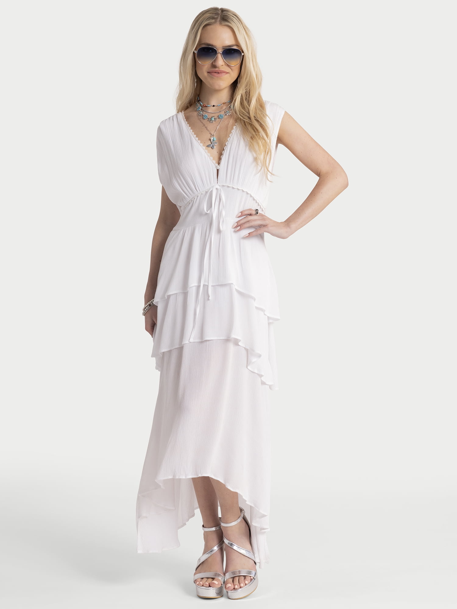 Jessica Simpson Women's Genna V Neck Dress, Sizes XS-XL - Walmart.com
