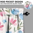 thumbnail image 4 of 3-Piece Bright Flowers Kitchen Curtain Set - Ruffled Valance and Tier Curtains with Rod Pocket, Fresh Floral Pattern for Farmhouse Kitchen Windows Decor, 54"x18" + 27.5"x36"x2, 4 of 5