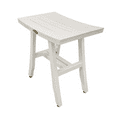 thumbnail image 1 of Compact Curvilinear Teak Shower / Outdoor Bench in Driftwood Finish, 1 of 1