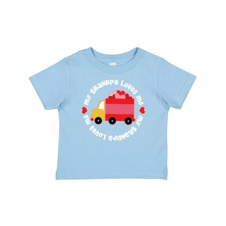 

Inktastic Grandpa Loves Me Boys Valentine Truck Gift Baby Boy T-Shirt