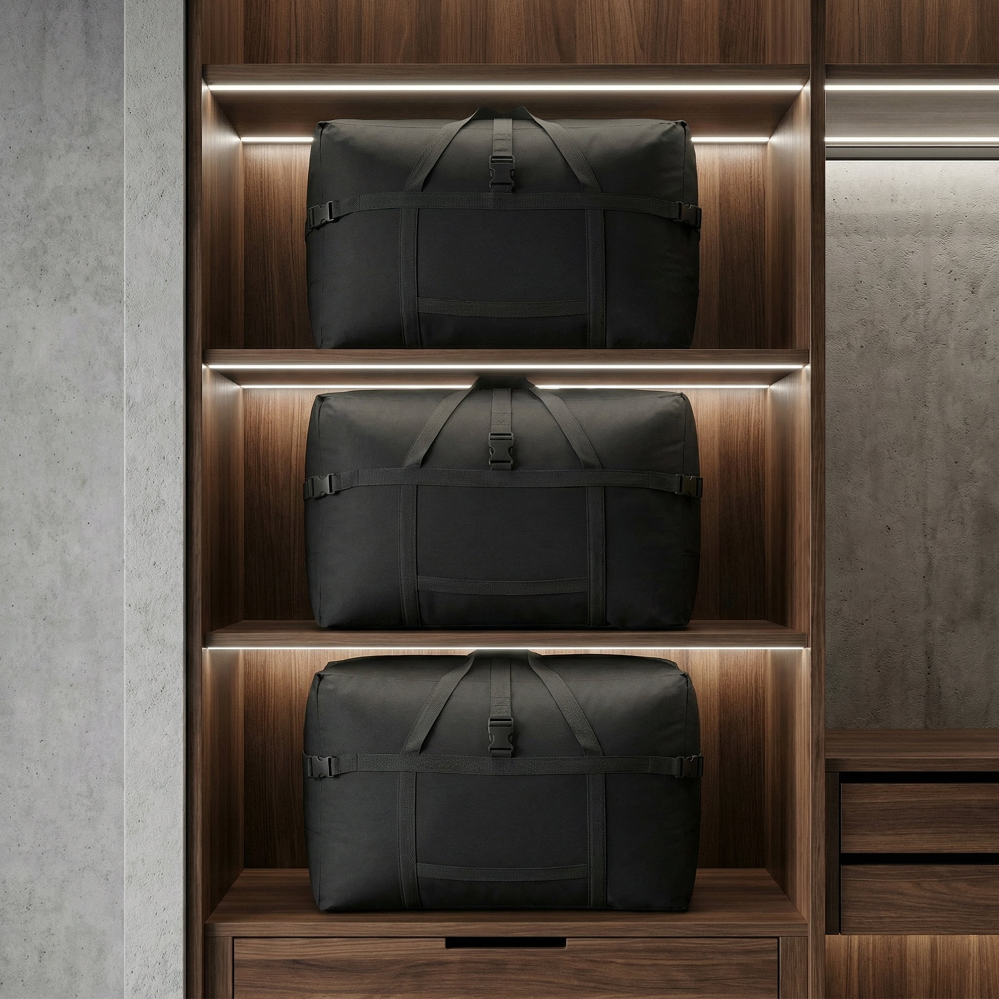 Unique Bargains Clothes Storage Oxford Moving Bag Black 27.6*13.8*18.9in