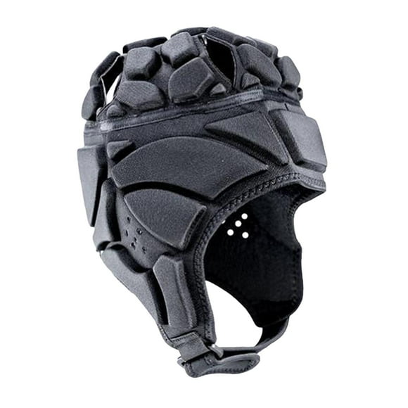 Casco de rugby shamjiam acolchado suave negro para deportes de fútbol