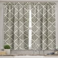 thumbnail image 2 of Ambesonne Damask Valance & Curtain, Swirl Motif, 55"x24", Cream Black, 2 of 6