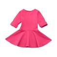 thumbnail image 6 of Baby Girls Long Sleeve Fit and Flare Dress with Ruffle Hem for Family Photos and Daily Wear, 6 of 6