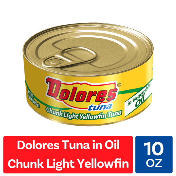 Dolores Tuna in Oil, Chunk Light Yellowfin Tuna in Vegetable Oil, 10 oz