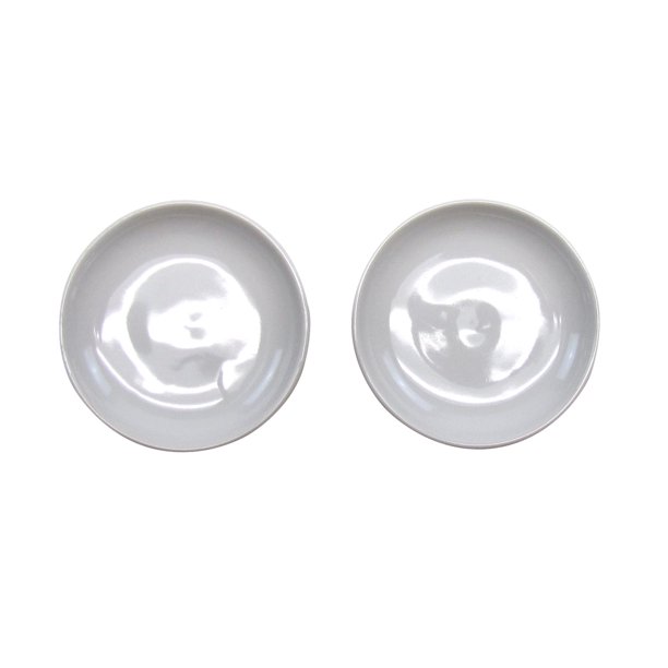 2pc White Ceramic Sushi Hot Siracha Soy Sauce Dipping Dish Set Porcelain Condiment Dip Plate