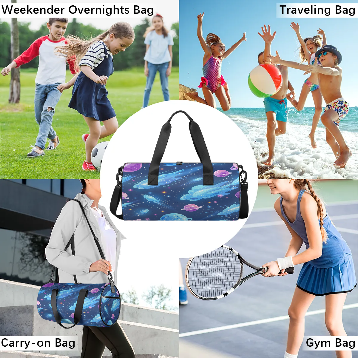 Qzjjjmy Kids Duffel Bag for Travel Weekend Bag for Boys Cartoon Lightweight Sport Gym Duffel Bag