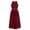 Burgundy, variant on TSSOE Youth Big Girls Halter Chiffon Pleated Maxi Romper Dress Wedding Party Evening Dance Prom Long Gowns Purple 14