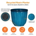 thumbnail image 4 of Better Homes & Gardens Kamala Round Recycled Resin Planter, Aqua, 10.7 in x 10.7 in x 9.7 in, 4 of 9