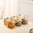 thumbnail image 2 of DOMELAY Dried Fruit Plate Food Storage Container Nut and Candy Serving Tray with Lid for 6 Grid, 2 of 7