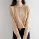 thumbnail image 1 of 24 primavera y otoño nuevo cárdigan de punto con cuello redondo suéter fino para mujer suéter de lana de estilo occidental suelto y versátil Top C, 1 of 3