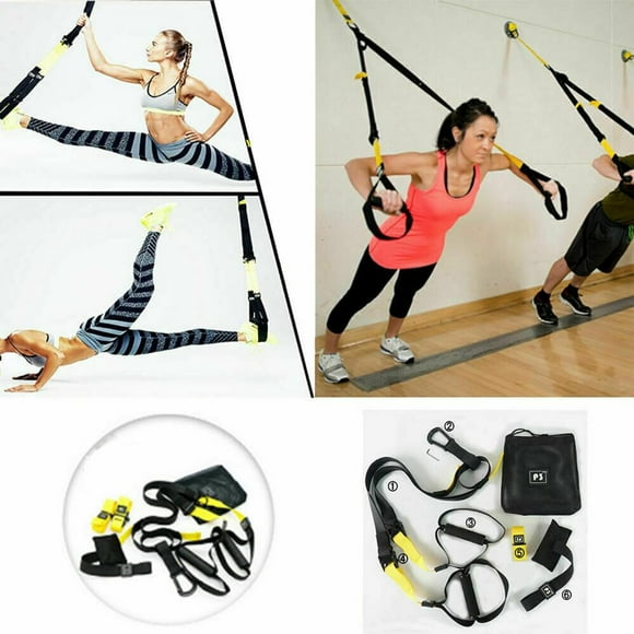 Kit d'Entraînement à Suspension, le Plus Léger et le Plus Petit Entraîneur de Suspension - Parfait pour Voyage et Entraînement Intérieur/extérieur (Noir)
