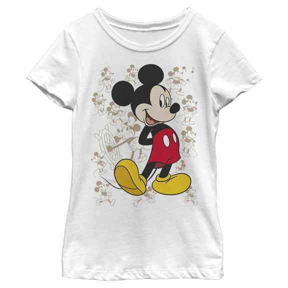 Girls Mickey & Friends Many Retro Poses T Shirt