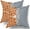 Orange Navy Blue, variant on Teal Navy Blue Pillow Covers 18x18 Set of 2 Gray Dahlia Decorative Striped Throw Pillows Modern Geometry Flower Decorative Pillowcase Square Cotton Cushion Case Decor for Home Sofa Couch Bed