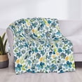 thumbnail image 3 of Disketp Floral In Blue Flannel Blankets - Thick and Warm Blanket for Winter, Soft Fuzzy Plush King Blanket for All Seasons-50"x40", 3 of 6