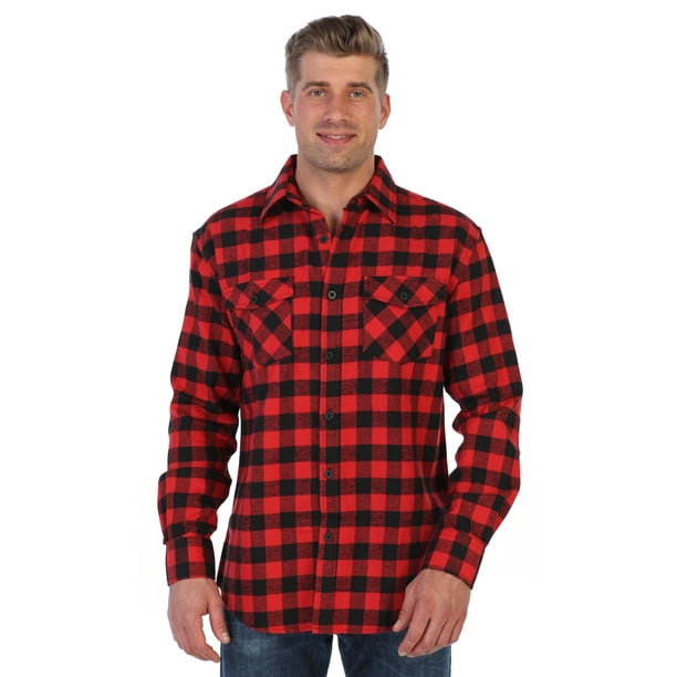 Gioberti Mens Plaid Checkered Brushed Flannel Shirt