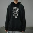 thumbnail image 4 of jsaierl Oversized Hoodies for Women Dragon Print Sweatshirt Top Long Sleeve Casual Pullover Hooded Sweatshirt with Kangaroo Pocket, 4 of 7