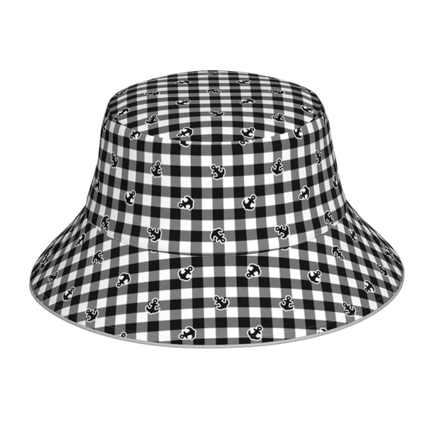Balery Black Tartan Plaid Sombreros para el sol para hombre y mujer, sombrero de pescador con UPF 50+