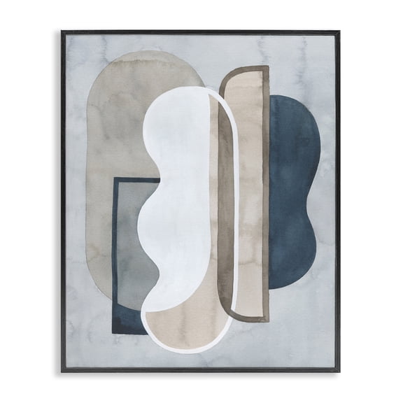 Stupell Industries Transitional Layered Wavy Shapes Black Framed Giclee Art, 11 x 14, by Tim O'Toole