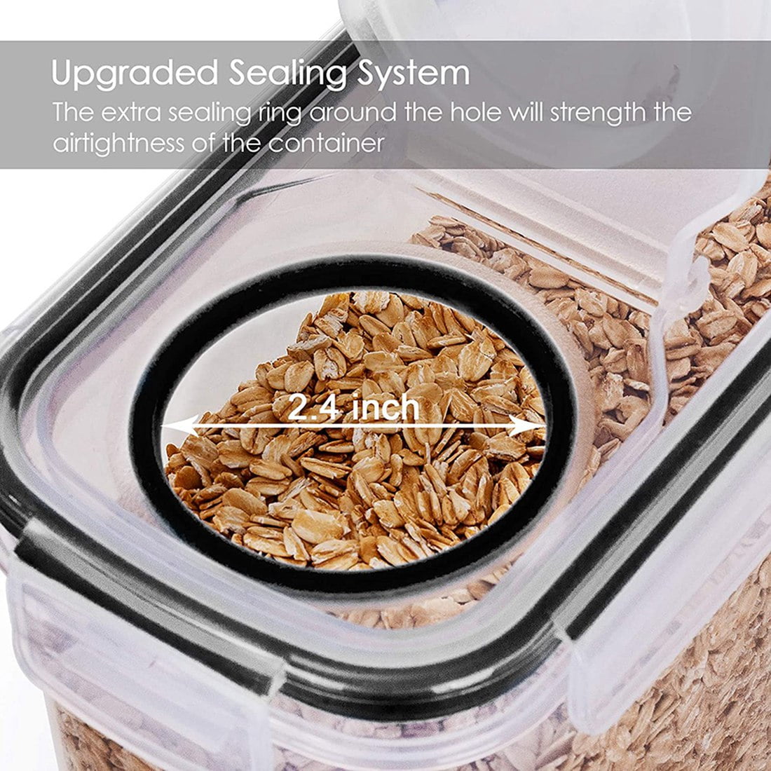 4Pcs Cereal Storage Container Set, PP Airtight Food Storage Containers 4L for Cereal, Snacks and Sugar