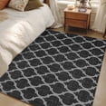 thumbnail image 2 of Black Plaid Washable Area Rug 4 x 6 ft Retro Country Moroccan National Geometrical Plaid , Soft Non Slip Rugs Stain Repellent Indoor Felt Carpet for Living Dining Room Bedroom Home Office, 2 of 9