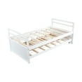thumbnail image 6 of White Twin Bed Frame with Headboard, Trundle & Storage Drawers, Pine Wood, 77"x42", Perfect for Bedroom, Guest Room, Space-Saving Design, 6 of 39