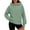 A-Green266, variant on XIAONU Womens Hoodies Ribbed Textured Long Sleeve Pullover Hooded Sweatshirt Solid Color Simple Kangaroo Pocket Top Streetwear