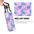 thumbnail image 4 of Yayeee 20oz Insulated Water Bottle Double Wall Stainless Steel with Flip Straw Lid, Pastel Pink Marble Pattern, 4 of 7