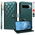 thumbnail image 6 of TECH CIRCLE Crossbody Wallet Case for Google Pixel 8A, Elegant PU Leather Zip Pocket Foldable Stand Cover with Lanyard & Shoulder Strap, Card Holder, Shock-Absorbent TPU Bumper, Dark Green, 6 of 12