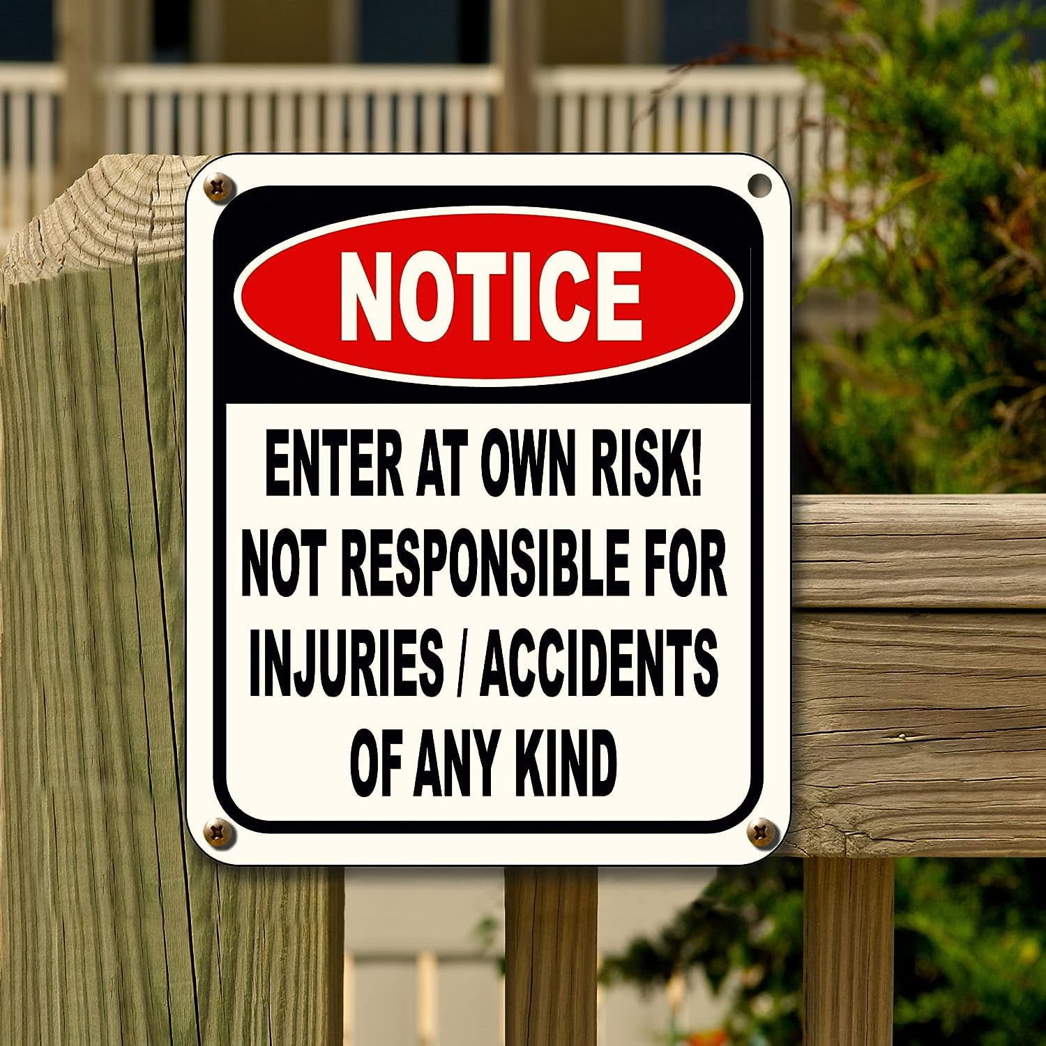 At Risk Signage 8x12 Safety Sign Enter At Your Own Risk Safety Sign - 8x12 Inch ...