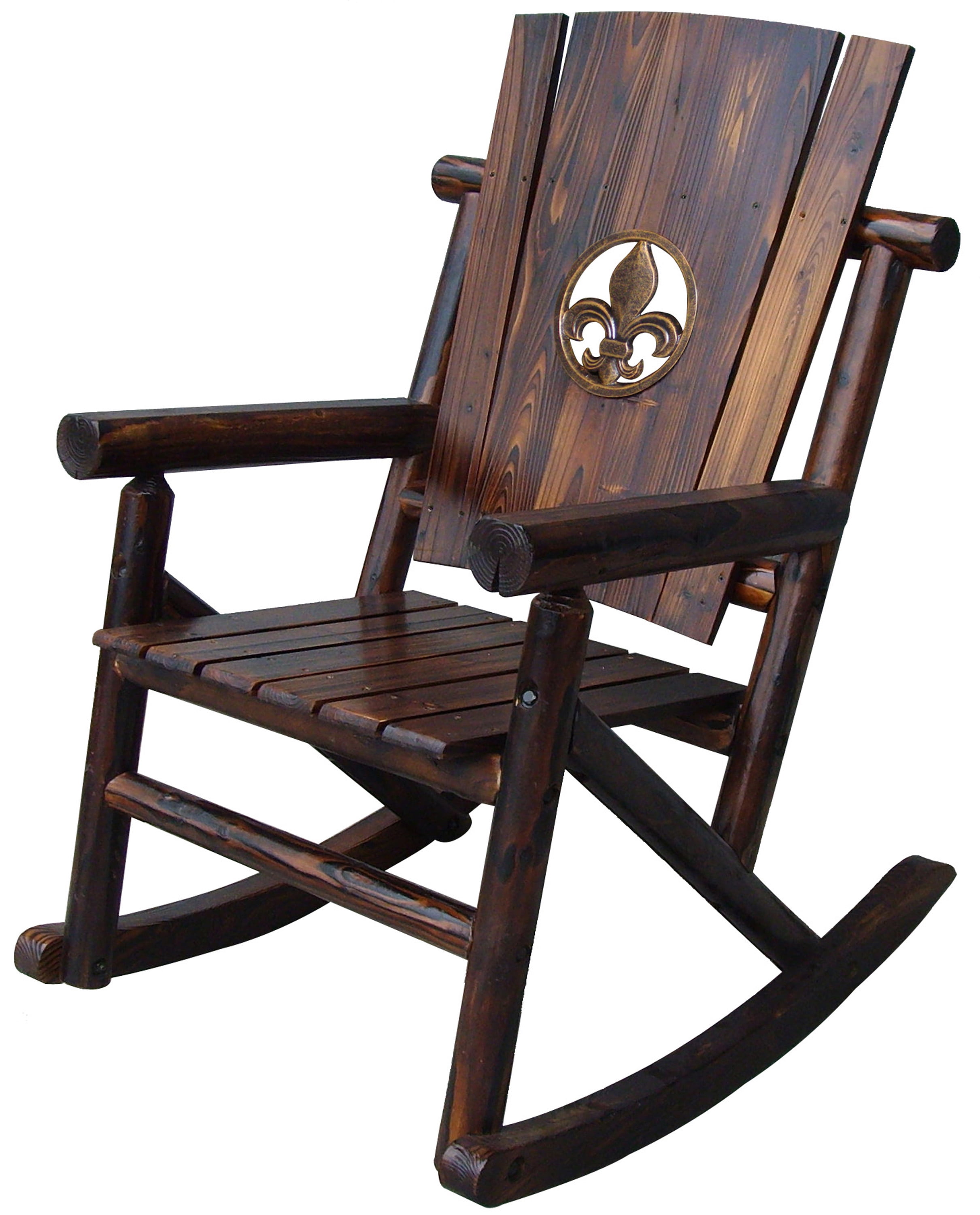 Wooden fleur de outlet lis rocking chair