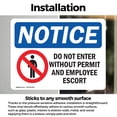 thumbnail image 3 of (2 Pack) Do Not Enter Without Permit And Escort OSHA Notice Sign, 3 of 7
