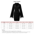 thumbnail image 5 of Vestido de manga larga acampanado, vestido cruzado con cuello en V y corte bajo, vestido ajustado para mujer para otoño e invierno, 5 of 5