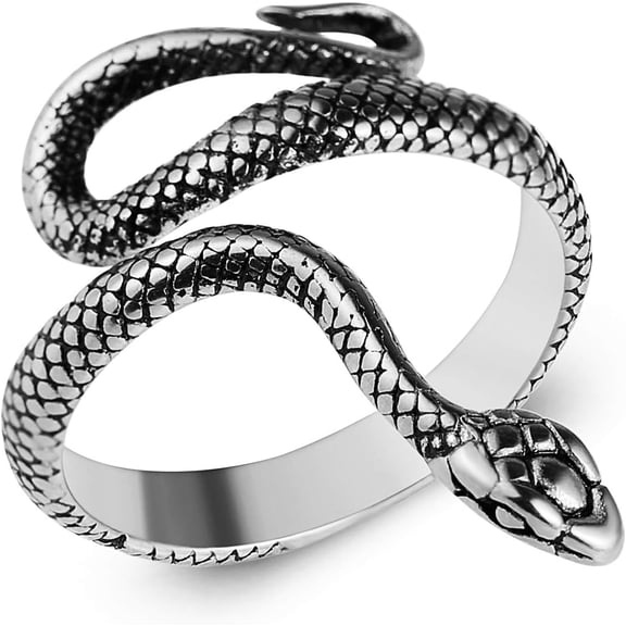 Snake Ring Men Women Gothic Jewelry Retro Animal Fashion Personality Stainless Steel Ring