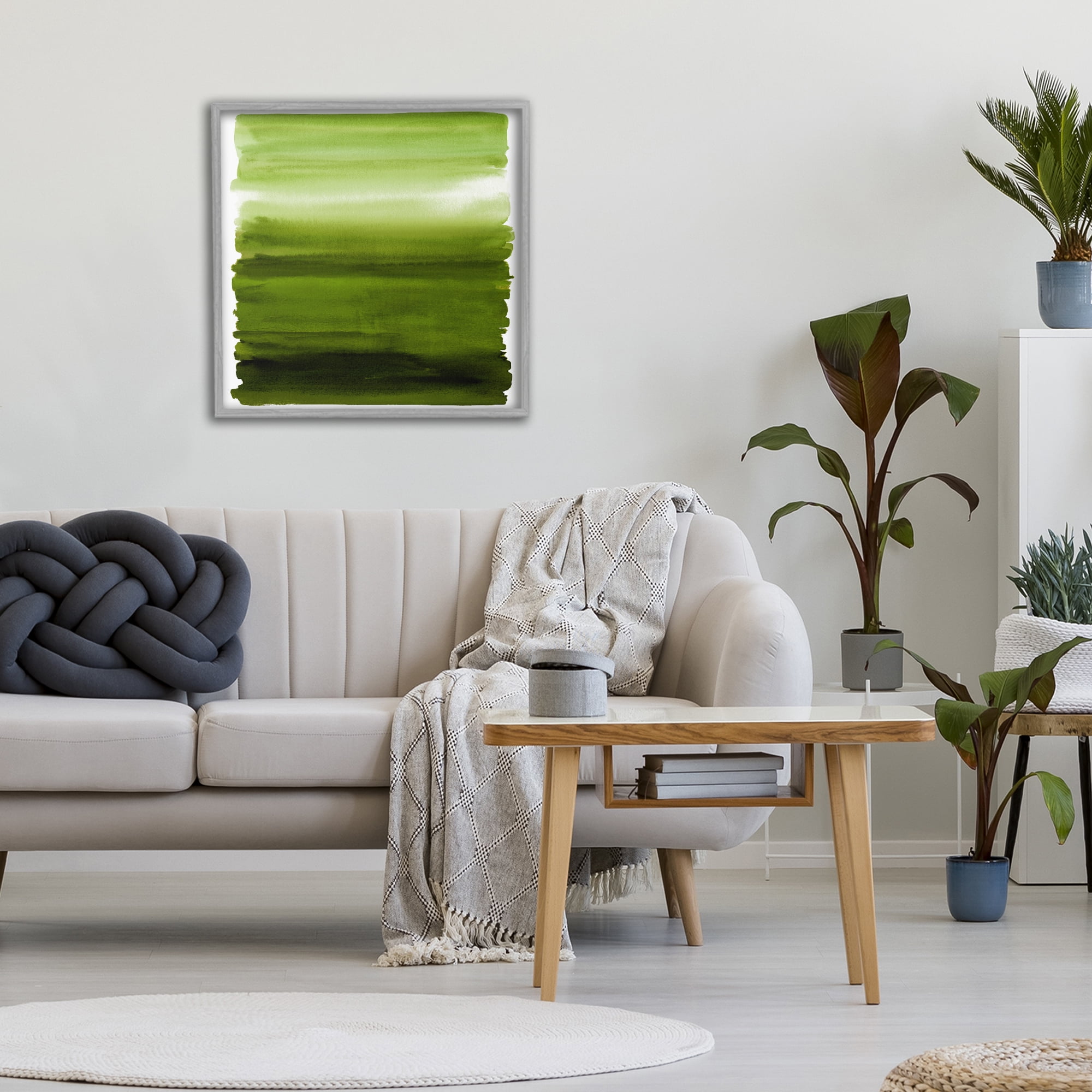 Stupell Industries Earthy Green Ombre Gray Framed Giclee Art, design by Allie Corbin