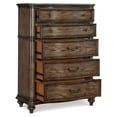 thumbnail image 7 of Traditional Formal 3pc King Bedroom Bed Chest Nightstand Set Vintage Brown Oak Finish Wooden Furniture, 7 of 7