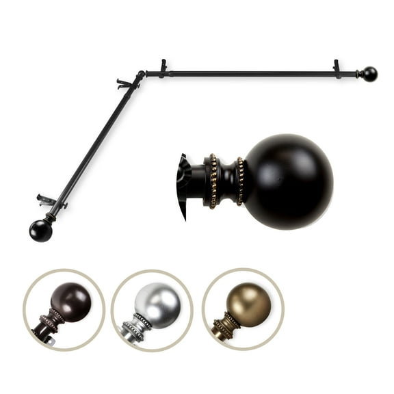 Domovina Elias Corner Curtain Rod-Color:Black,Size:120-170"