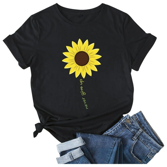 Ichuanyi Womens Tops, Summer Women's Casual Loose Round O-Neck Printed Short Sleeve T-Shirt Tops