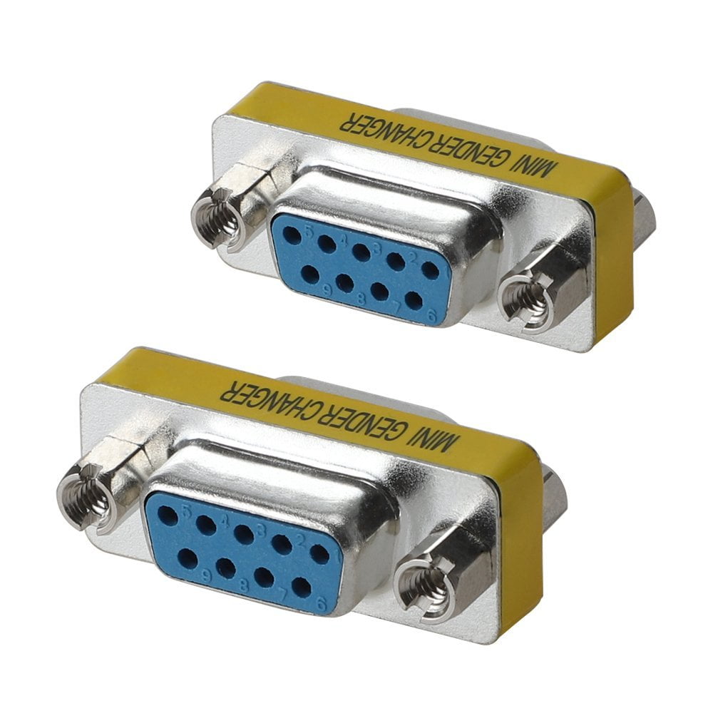 Cable Length: Female to Female Occus 2Pcs DB9 Mini Gender Changer Adapter 9Pin RS232 Com D-Sub VGA Plug Connect