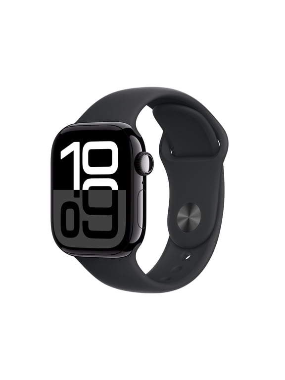 Pre-Owned Apple Watch Series 10 GPS + Cellular 42mm Aluminum Case with Black Sport Band - S/M, 18 h Battery Life, 1 Each