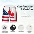 thumbnail image 2 of Kdxio USA Canada Flag Print Men's Swim Trunks with Compression Liner 7 Inch Inseam Quick Dry Swim Shorts, 2 of 5