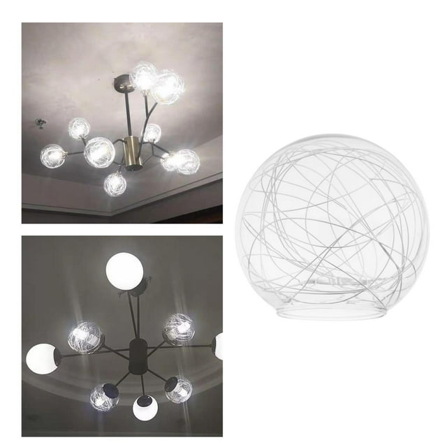 1 pieza de pantallas de lámpara de globo de , pantalla de reemplazo de accesorio de iluminación, apertura de instalador de 2.56-2.76 pulgadas, - Alambre transparent Alambre transparente D15cm Colco Pantalla de luz de techo