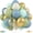 Dusty Sage Green Blue, variant on Brown and Gold Balloons, 60PCS 12 Inch Brown Sand White and Nude Balloon Set with Metallic Gold Confetti Balloons, Latex Helium Balloon for Birthday Wedding Graduation Anniversary Party Decorations