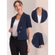 thumbnail image 2 of Cárdigan informal con cuello chal y parte delantera abierta para mujer, chaqueta de traje de oficina de trabajo de manga corta Azul marino XL, 2 of 6